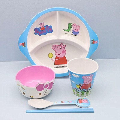 卡通蝴蝶结创意个性家用学生儿童吃饭碗可爱少女心水果防摔密胺碗