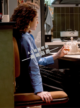 爱情没有神话杨采钰周媚同款蓝色长袖衬衫上衣波点半身裙长裙子女