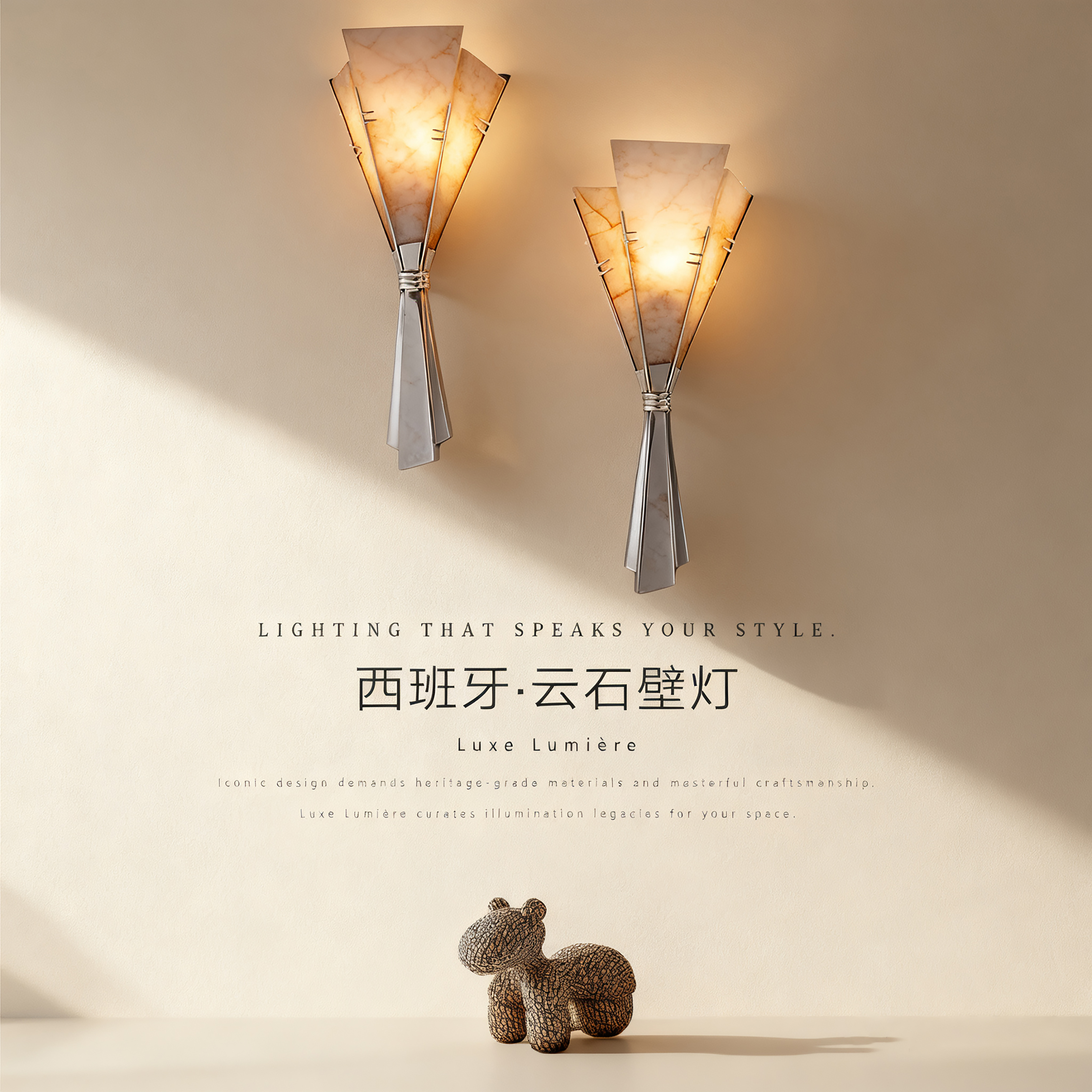 西班牙Maison Domin法式云石壁灯设计师客厅卧室书房花束装饰灯具