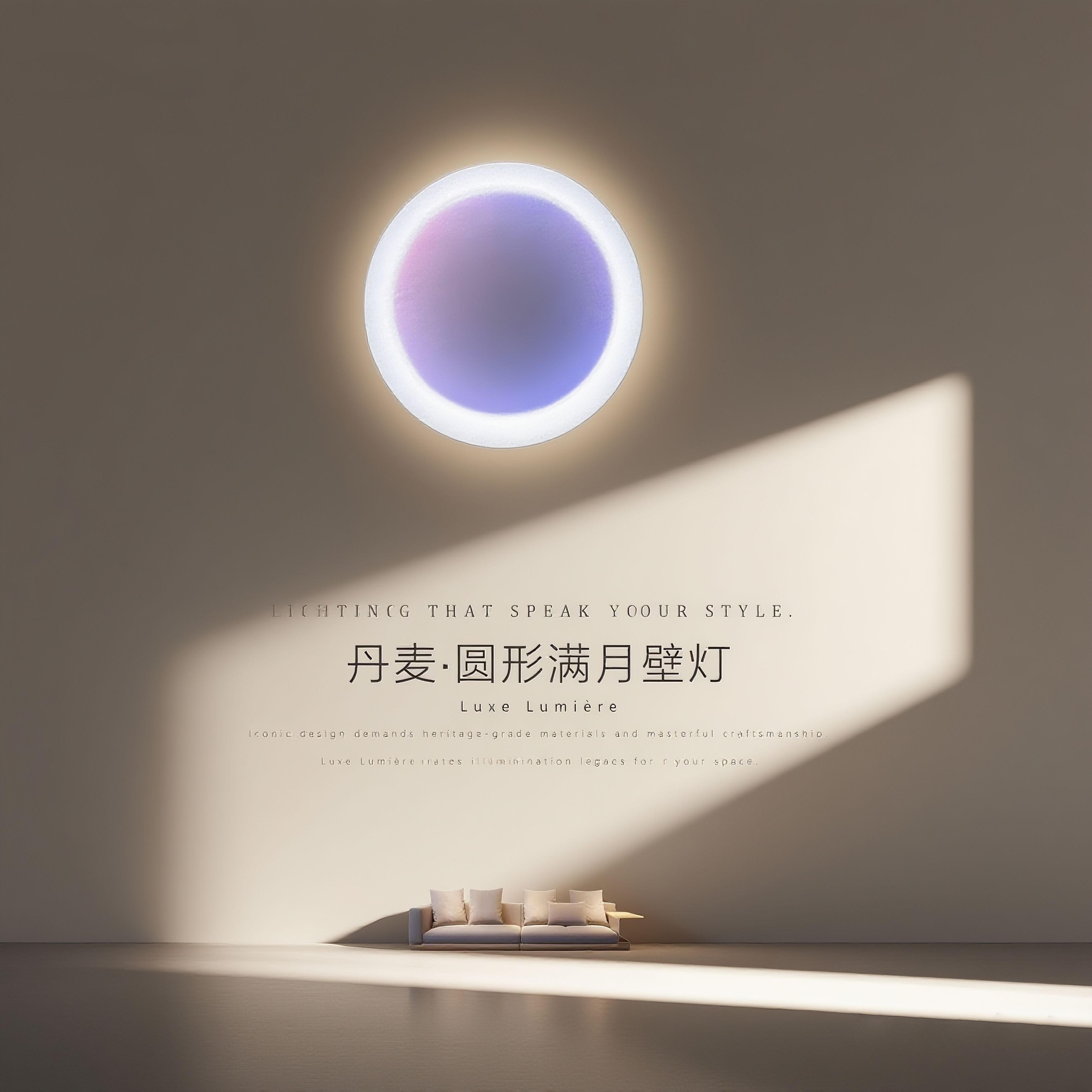 丹麦MaurerMaunder圆形满月壁灯