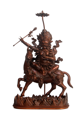 真古意 紫铜吉祥天母佛像护法藏传摆件紫铜定制家居寺庙供奉工艺