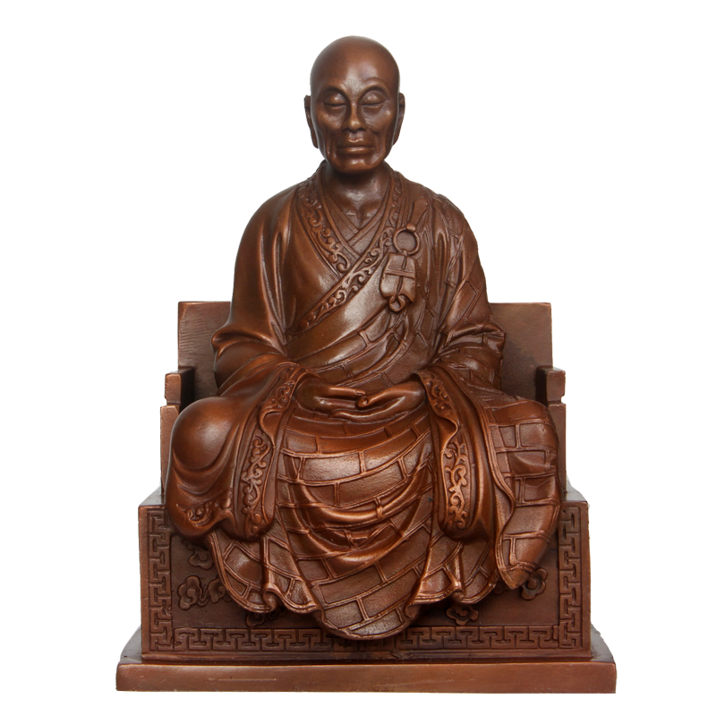 真古意 铜六祖像居家摆件六祖慧能大师家居随身车载摆放工艺品