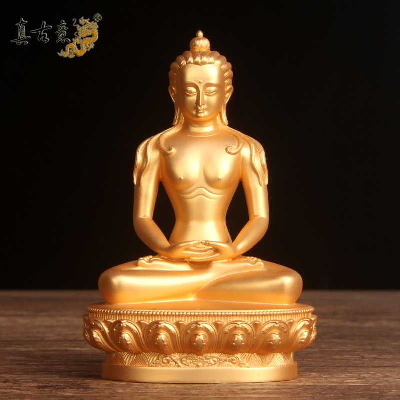 真古意 铜普贤王如来摆件镀金本初佛法身像藏传宁玛派供奉工艺