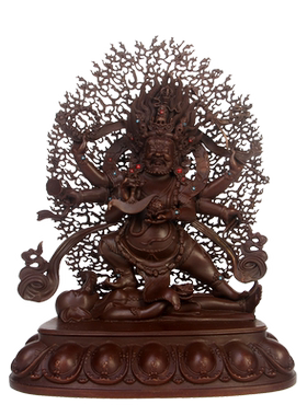 真古意纯铜六臂玛哈嘎拉佛像