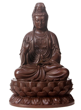 真古意 黄铜观音菩萨佛像摆件 观音汽车随身家居供奉工艺品摆设