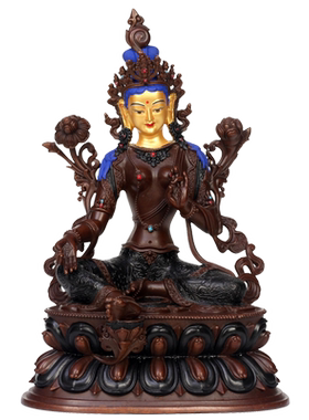 摆件纯铜菩萨观音绿度母佛像