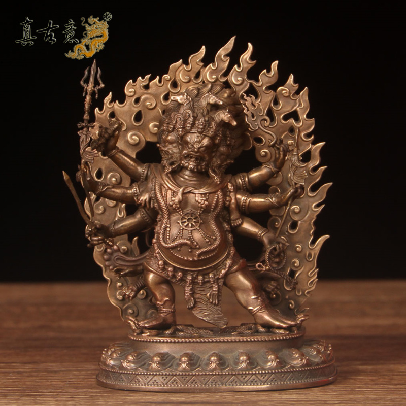 真古意  铜马头金刚佛像摆件铜马头金刚供养桌面办公室工艺礼摆件