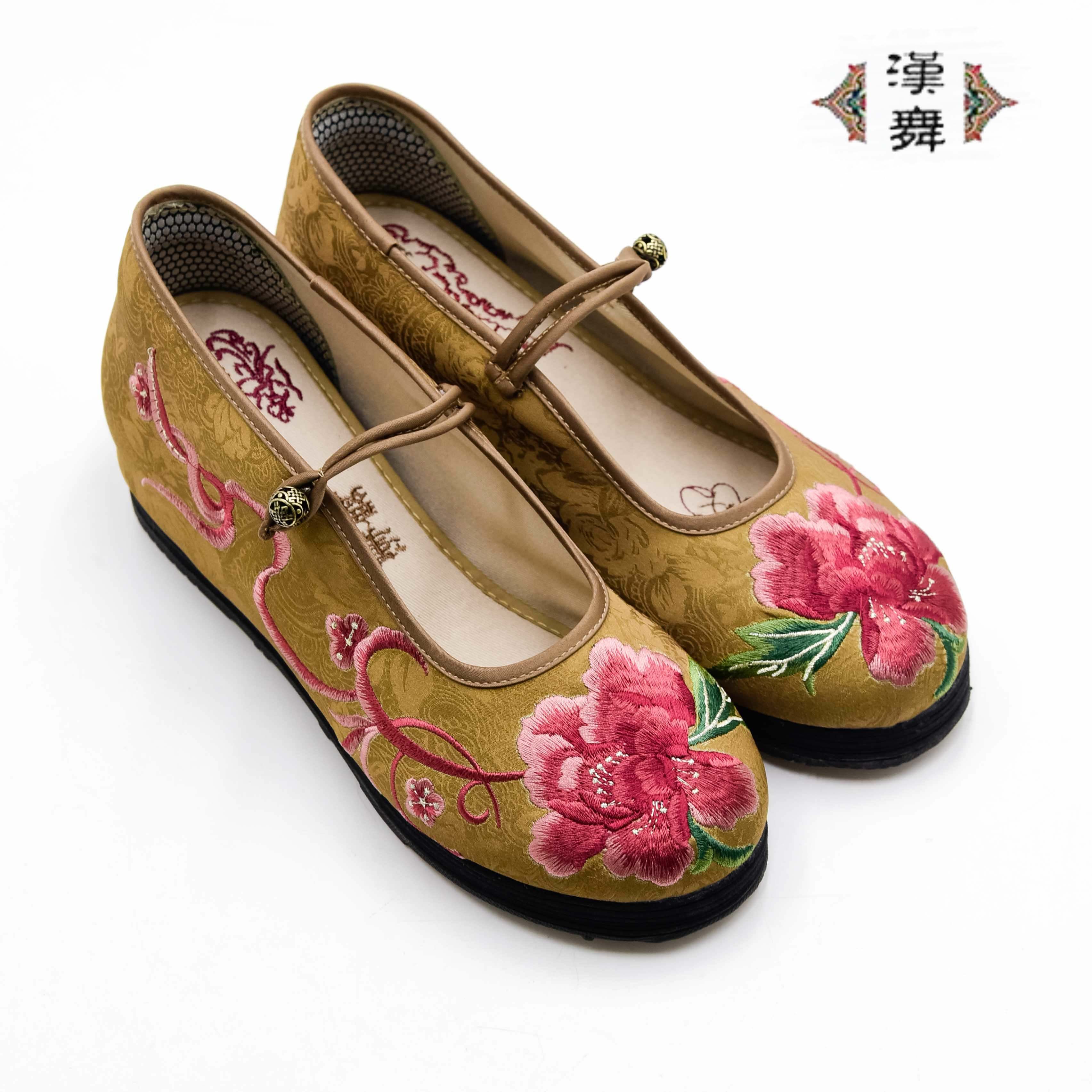 【盛唐牡丹】汉舞中国风千层底布鞋新款内增高单鞋复古女鞋妈妈鞋,女鞋,传统布鞋,淘宝优惠券,粉丝福利购,淘宝优惠卷