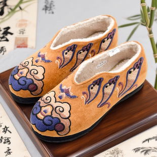 原创国风刺绣设计款 25年新款 一脚蹬千层底潮流棉鞋 如意吉祥