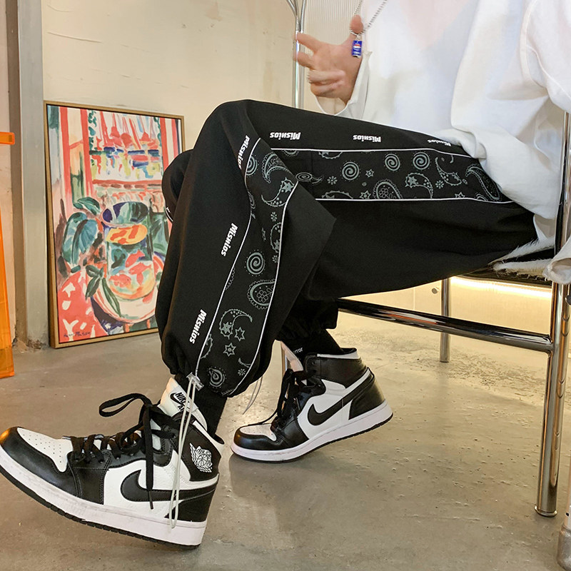 港风/21男反光腰果裤直筒/束脚一裤两穿长裤A2112，男装休闲裤，星座1106-3（原星座1111）