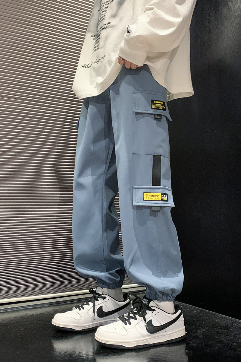 男个性拼料宽松多袋裤学生工装裤K72P35,男装休闲裤,星座1106-3（原星座1111）