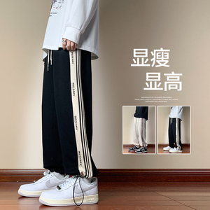 木地板 男士潮流运动卫裤长裤拖地休闲男直筒裤XZ1111K301P40图片