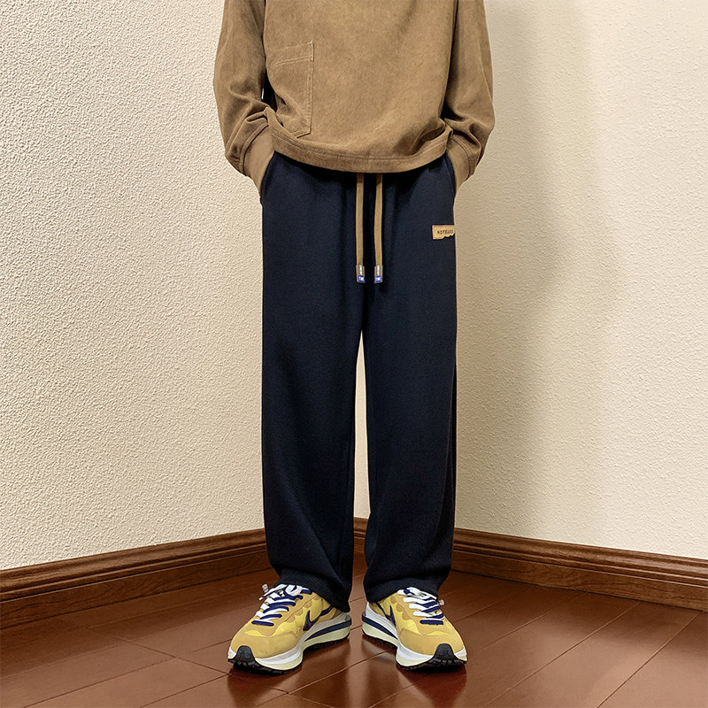 男士加厚加绒运动卫裤长裤拖地休闲男直筒潮抽绳K223AP45,男装休闲裤,星座1106-3（原星座1111）