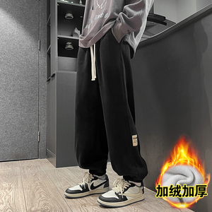 束脚宽松秋冬季潮流休闲裤男青春流行长裤潮 K629P48图片