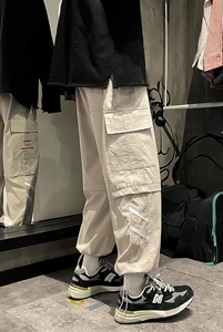 爆款 港风男士抽绳束脚工装裤宽松休闲裤K1518P55图片