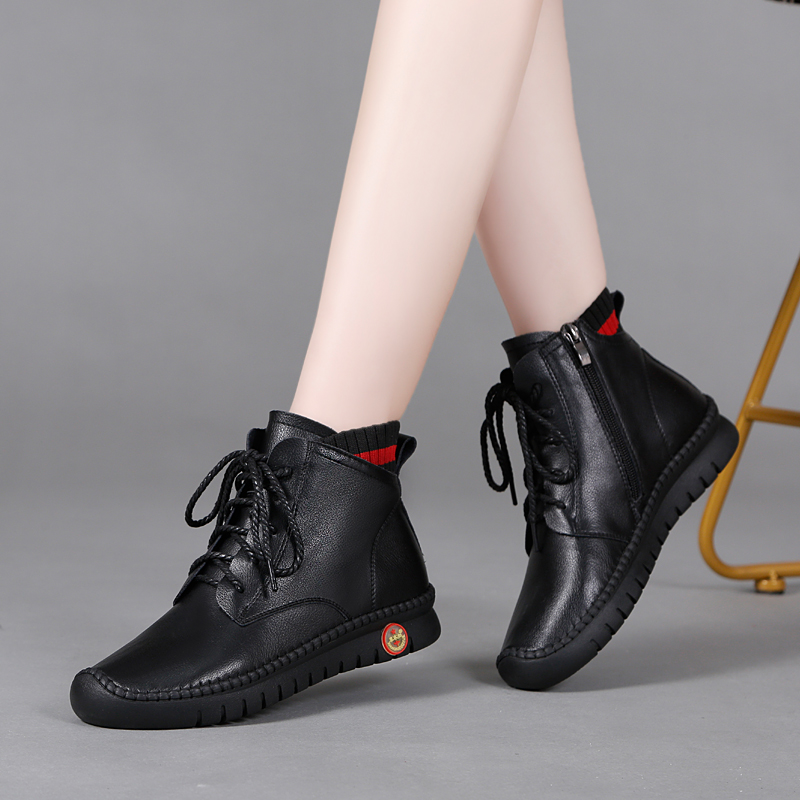 特大女鞋44春秋单靴百搭