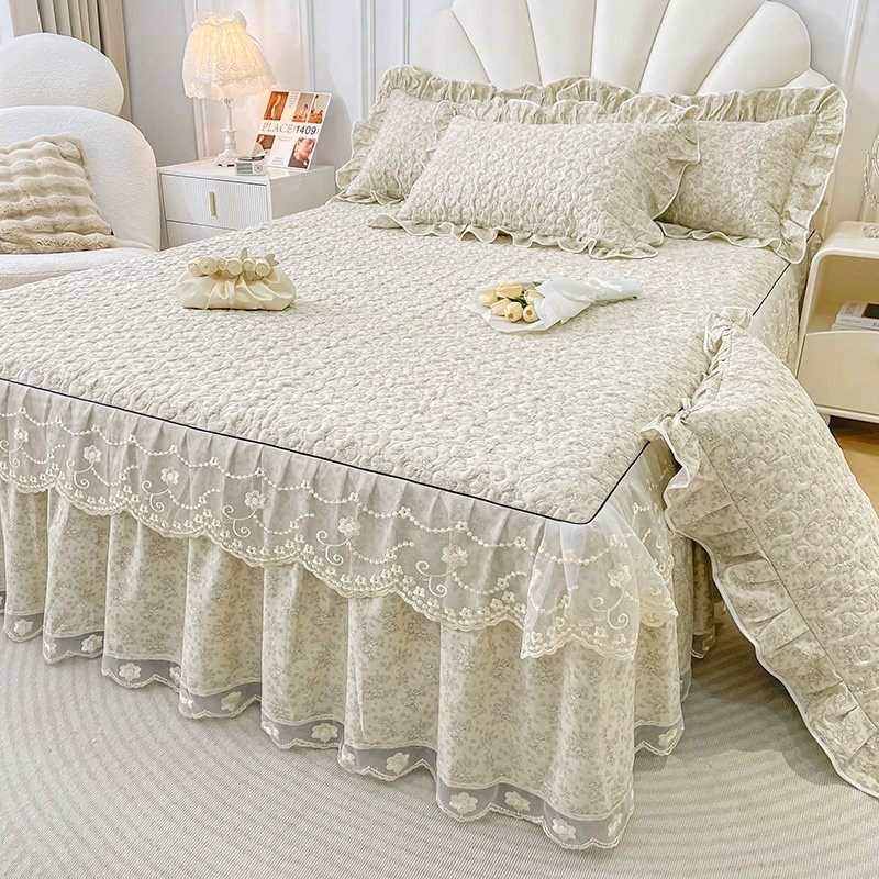 新款全棉床裙单件轻奢高档床罩公主风遮丑床盖四季通用纯棉四件套,床上用品,床裙,淘宝优惠券,粉丝福利购,淘宝优惠卷