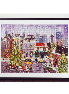 圣诞广场拼图裱框galison画框框架挂墙装裱1000片相框70*50拼图框