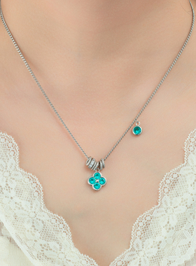 轻奢四叶草锆石项链锁骨链女百搭