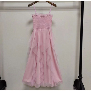 显瘦中长款 温柔风超仙网纱吊带裙无袖 修身 新款 连衣裙潮 女2024夏季