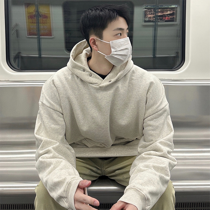 休闲停机坪廊形宽松长袖卫衣套头