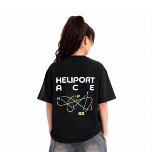 HELIPORT Ace系列线条环绕印花短袖涂鸦插画街头休闲百搭宽松T恤