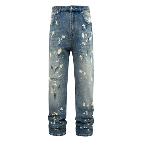 宽松数码泼墨HELIPORT休闲牛仔裤