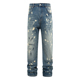 HELIPORT停机坪 子 男女宽松情侣休闲直筒裤 数码 泼墨牛仔裤