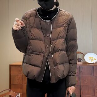 时髦简约单排扣保暖短款棉服女秋冬季胖妹妹宽松遮肉百搭纯色外套