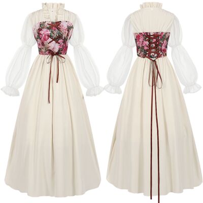 文艺复兴时期连衣裙女中世纪服装中世纪时代海盗裙Medieval dress