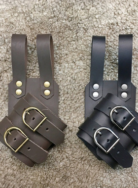 中世纪45度可挂金属刀剑套皮套可绑腰带LARP表演服道具scabbard。