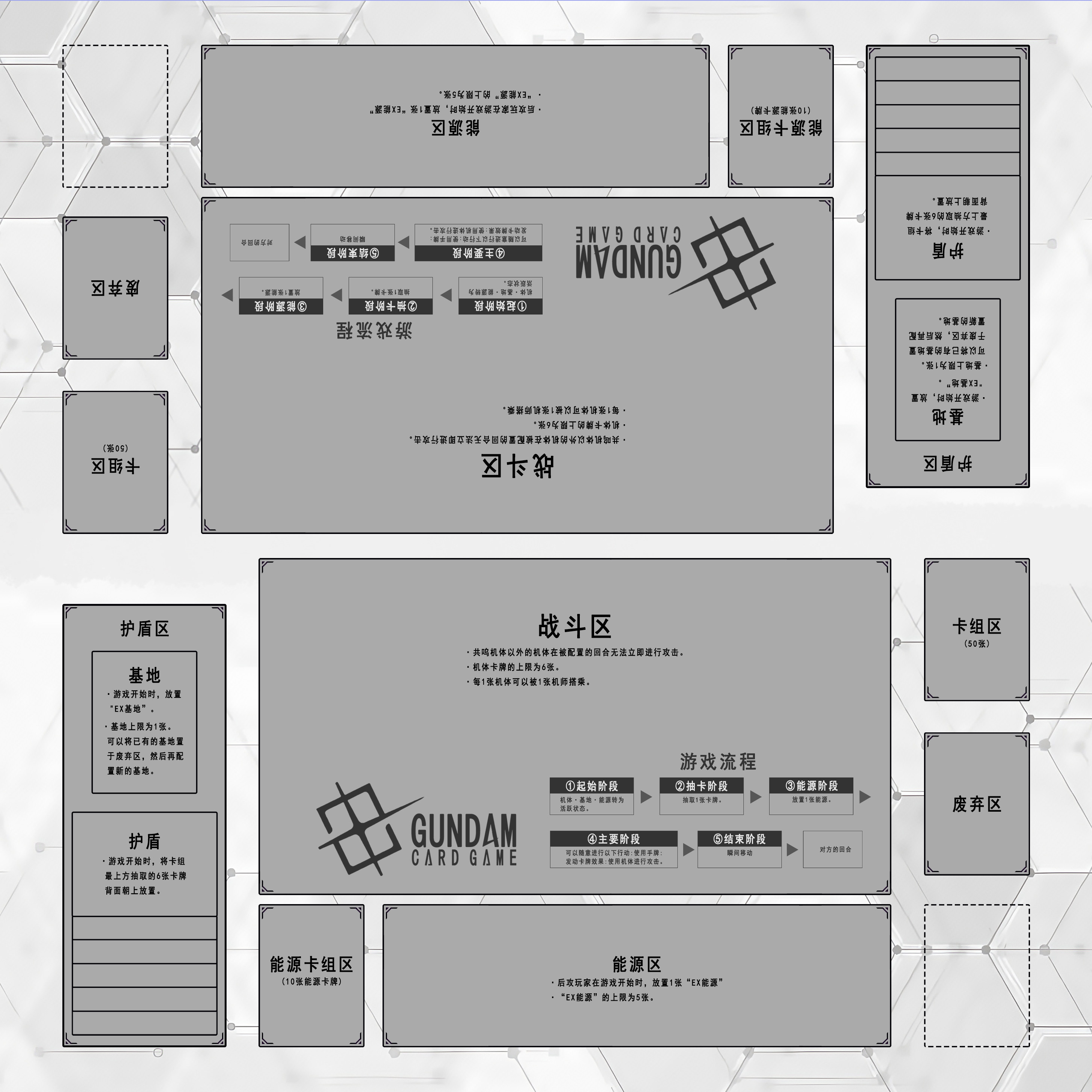 高达gcg带教程定制来图卡垫playmat牌垫定制双人游戏专用桌垫