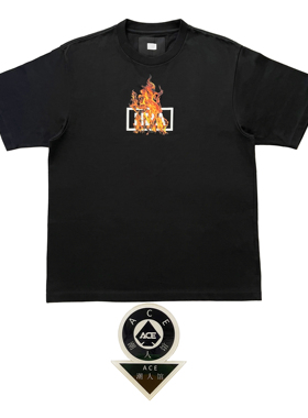 【HBA 22FW火焰Box Logo基础款短袖】自主设计夏纯棉oversizeT恤