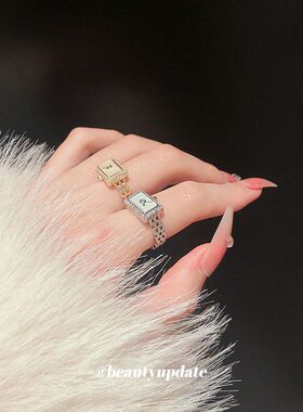 真金电镀锆石方形钟表链条开口