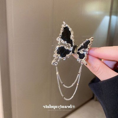 蝴蝶别针衣饰镶钻甜酷个性饰品西装胸针韩国褶皱时尚风高级感设计