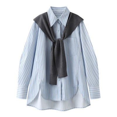 今年流行特惠2026年春装新款时尚休闲条纹长袖衬衫上衣女BR101201