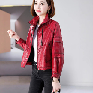 今年流行海宁真皮皮衣女2026秋冬新短款洋气减龄机车头层牛
