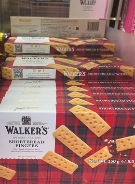 现货英国walkers shortbread fingers黄油手指酥饼150g儿童零食
