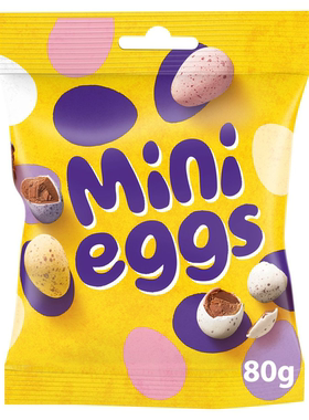 英国cadbury吉百利mini easter eggs bag牛奶巧克力夹心复活蛋80g