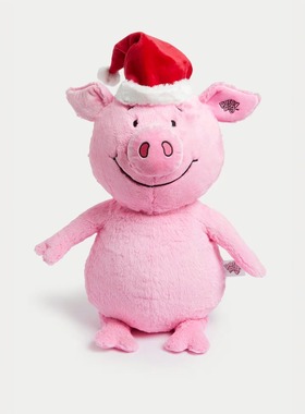 现货英国MS玛莎marks spencer percy pig大号猪公仔抱枕圣诞限定
