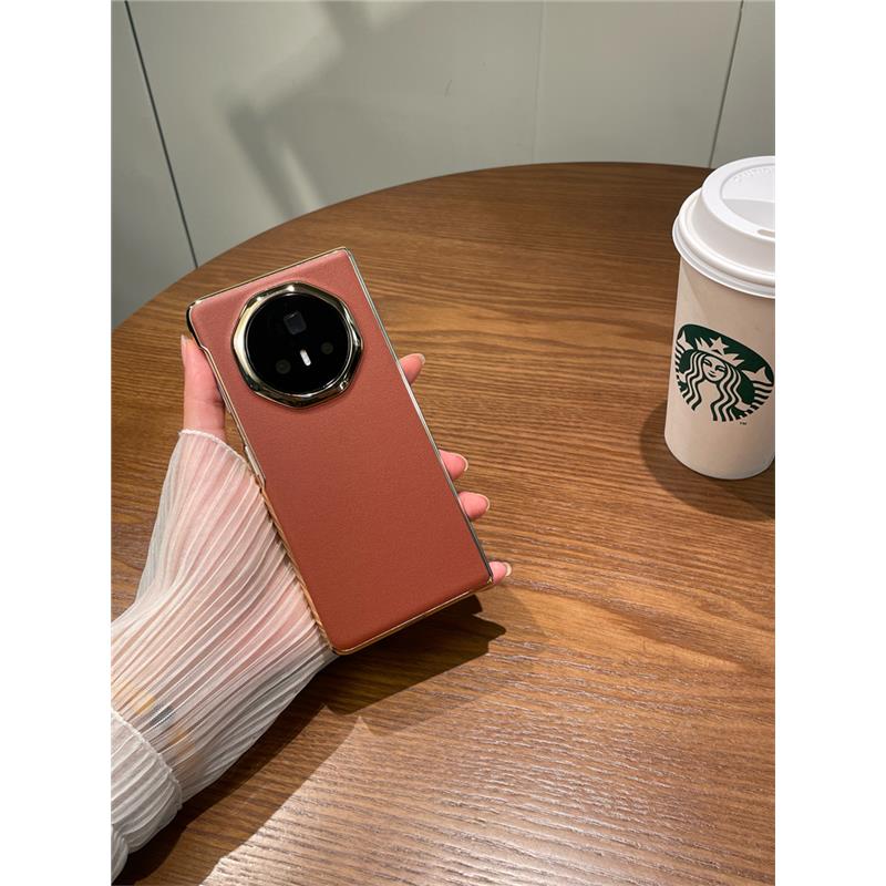 适用荣耀MagicV3手机壳新款网红高级感电镀皮质v3折叠屏保护套honor简约纯色magic v3超薄全包防摔外壳男女款