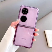 简约气囊透明适用华为p50pocket手机壳硅胶软折叠屏pocket2防摔P50PocketS保护壳全包p50宝盒套pock翻盖2新款
