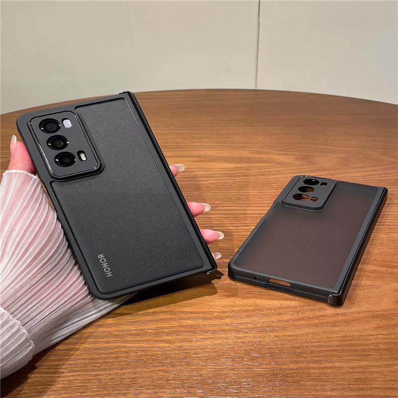 适用荣耀magicv2手机壳折叠屏新款简约个性高级感magicv2至臻版全包防摔超薄透明硅胶外壳带中轴保护套潮