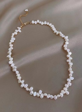 XKDDCT天然淡水珍珠项链轻奢不规