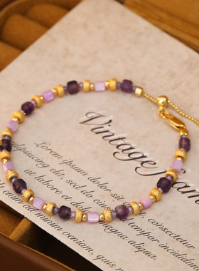 XKDDCT时尚彩色天然石穿珠手链波