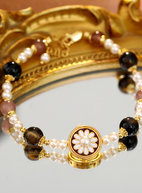 XKDDCT新中式复古小雏菊珐琅滴釉