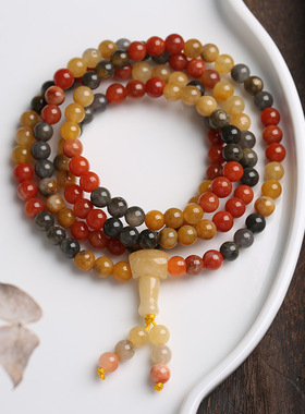 XKDDCT新款天然新疆金丝玉108颗