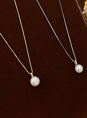 XKDDCT美达天然珍珠纯银项链女银