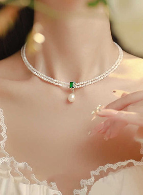 XKDDCT双层淡水珍珠女式项链轻奢
