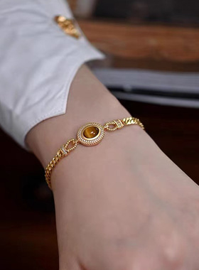 XKDDCT法式复古高级感虎眼石手链